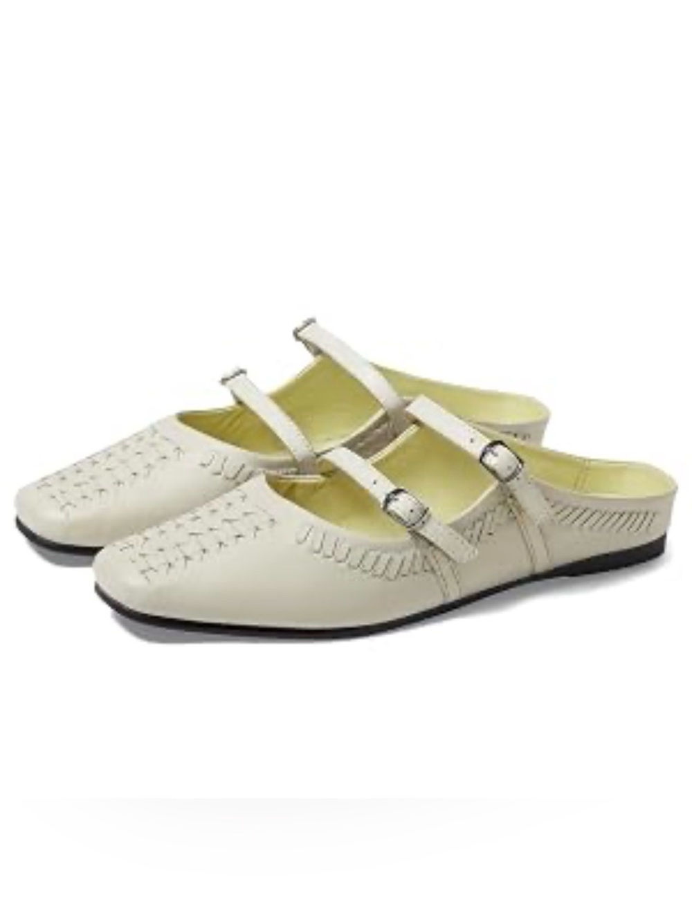Free People Diana Double Strap Flat Bone - size 39 (US 8.5) - NEW 🌟